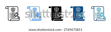 Regulation web icon with multiple style collection