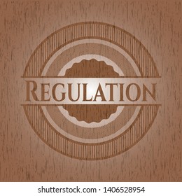 Regulation wood emblem. Vector Illustration.
