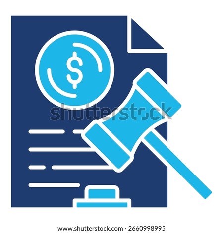 Regulations Icon In Blue Monochrome Flat Design, Vector Illustration