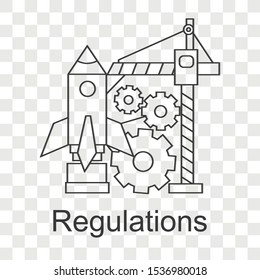 Regulations icon concept on transparency background. Creative idea design for your project. Line vector illustration for presentation, web page, mobile app or brochure. 
