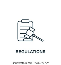 Regulations icon. Monochrome simple Global Business icon for templates, web design and infographics