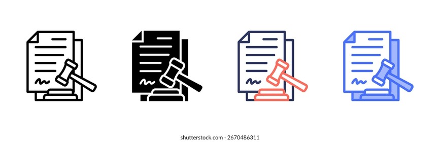 Regulations icon set multiple style collection