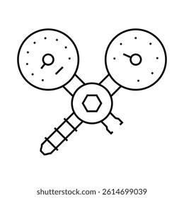 regulator gas service line icon vector. regulator gas service sign. isolated contour symbol black illustration