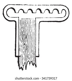 Regulator has notches for the width only, vintage engraved illustration. Industrial encyclopedia E.-O. Lami - 1875.
