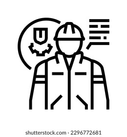 regulator scientist worker line icon vector. regulator scientist worker sign. isolated contour symbol black illustration