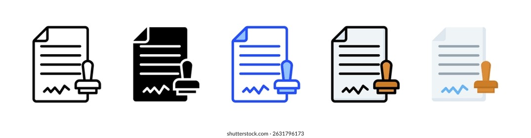 Regulatory Approval Icon Collection With Multiple Styles