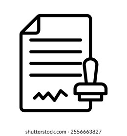 regulatory approval icon line vector illustration on white background.