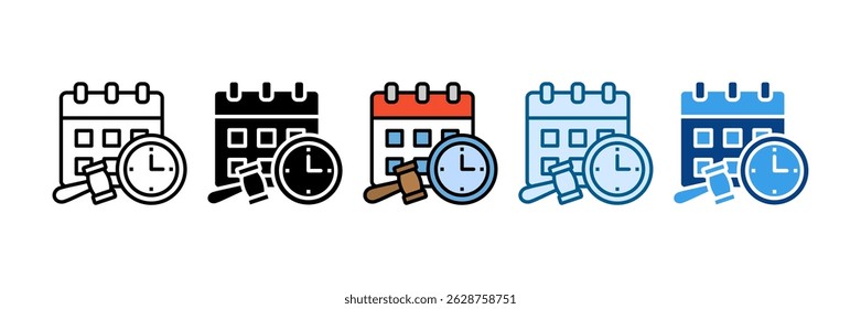 Regulatory Clock Icon Set Multiple Style Collection