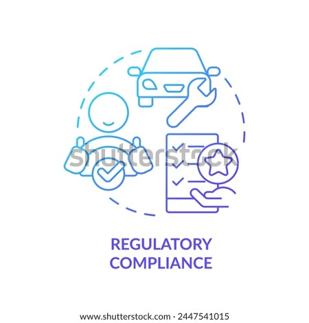 Regulatory compliance blue gradient concept icon. Industry standards, regulation policy. Round shape line illustration. Abstract idea. Graphic design. Easy to use in infographic, presentation
