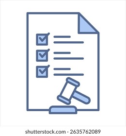 Regulatory Compliance Blue Icon Vector Illustration