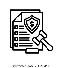 Línea de iconos de cumplimiento normativo Ilustración vectorial