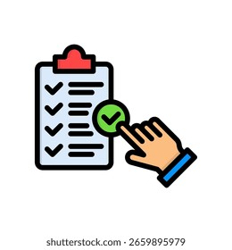 Ícone de conformidade regulamentar Ilustração de vetor de cor linear