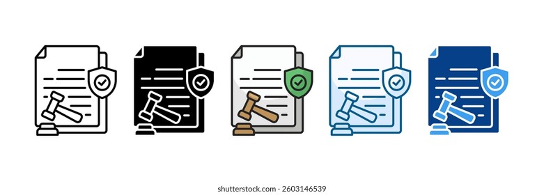 Regulatory Compliance Icon Set Multiple Style Collection