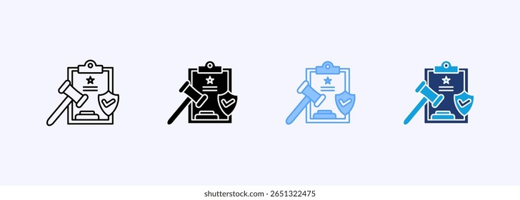 Regulatory Compliance Icon Set Multiple Style Collection