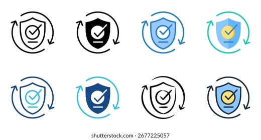 Conjunto de iconos de cumplimiento normativo colección de varios estilos 

