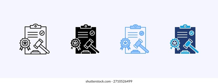 Conjunto de iconos de cumplimiento normativo Elemento de Colección de estilo múltiple para diseño
