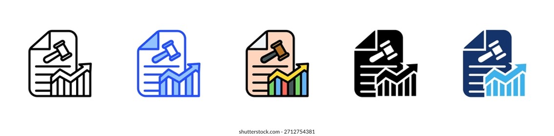 Colección De Iconos De Costos Regulatorios Con Múltiples Estilos