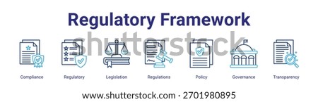 Regulatory Framework web banner icon element for design in a collection