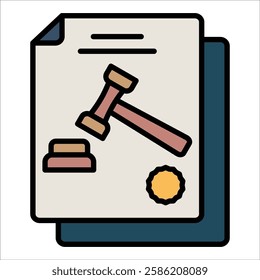 Regulatory Gavel Icon Element For Design