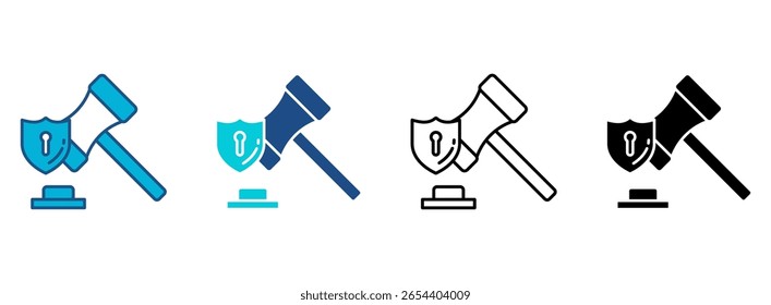 Regulatory Icon Set With Multiple Styles. Vector Illustration