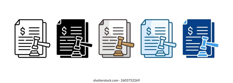 Regulatory Penalties Icon Set Multiple Style Collection