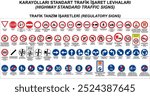 Regulatory signs, Road signs in Turkey (Turkish: Karayollari Standart Trafik Isaret Levhalari, Trafik Tanzim Isaretleri)