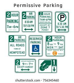 Regulatory traffic sign. Permissive Parking. Vector illustration.