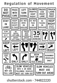 Regulatory traffic sign. Regulation of Movement. Vector illustration.
