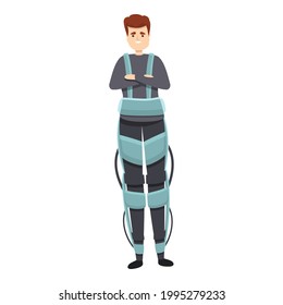 Rehabilitation exoskeleton icon. Cartoon of Rehabilitation exoskeleton vector icon for web design isolated on white background