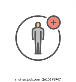 rehabilitation filled outline icon. rehabilitation color line illustration.