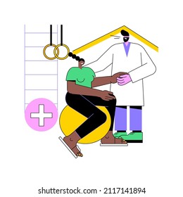 Rehabilitation Hospital Abstract Concept Vector Illustration. Rehab Hospital, Rehabilitation Center, Stabilization Of Medical Conditions, Mental Health Care, Medical Facility Abstract Metaphor.