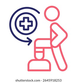 Rehabilitation Icon Color Vector Illustration
