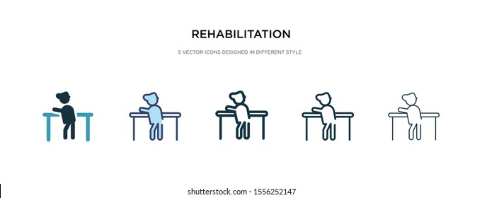 rehabilitation icon in different style vector illustration. two colored and black rehabilitation vector icons designed in filled, outline, line and stroke style can be used for web, mobile, ui