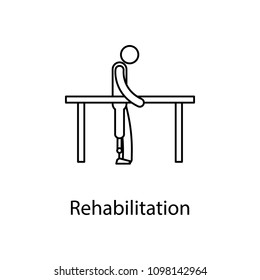 rehabilitation icon. Element of medicine icon with name for mobile concept and web apps. Thin line rehabilitation icon can be used for web and mobile. Premium icon svg