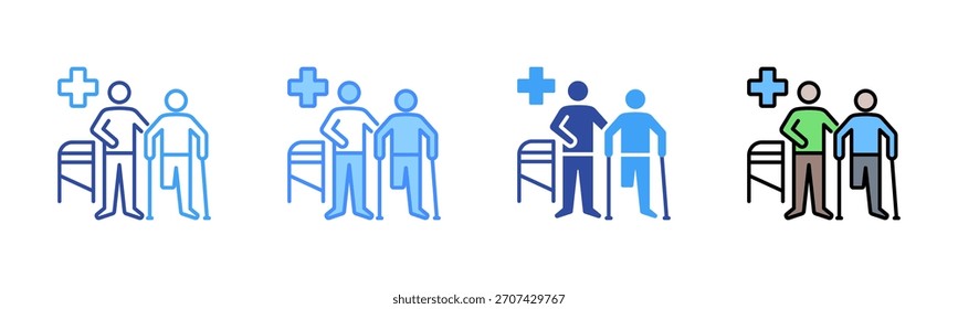 Rehabilitation Icon, Multi Styles Icon Set