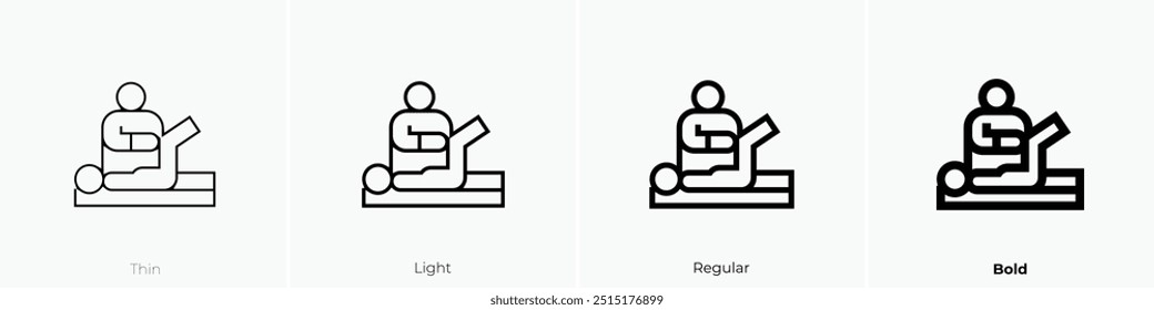 rehabilitation icon. Thin, Light Regular And Bold style design isolated on white background