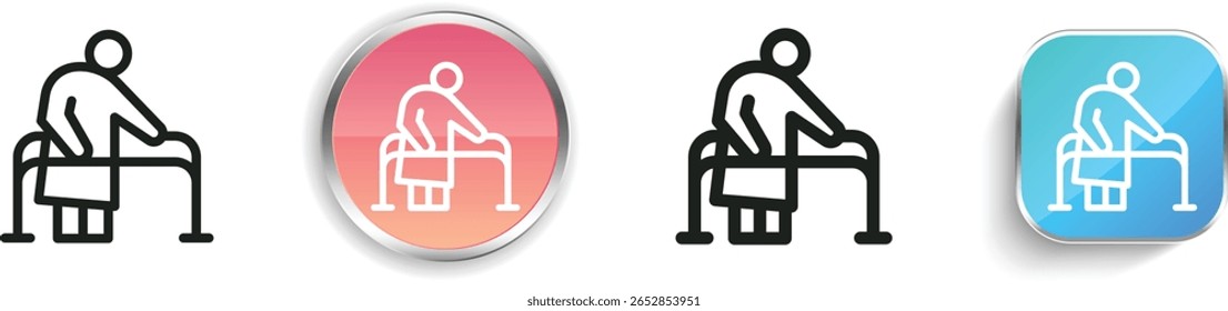 rehabilitation icon. Thin Linear, Regular and Button Style Design Isolated On White Background