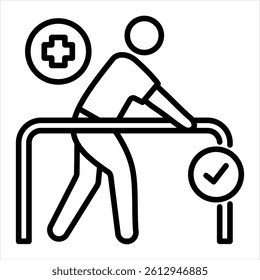 Rehabilitation Line Icon Vector Illustration