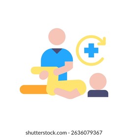 Ícone de massagem de reabilitação Ilustração de vetor plana