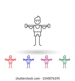 Rehabilitation, physiotherapy, dumbbell multi color icon. Simple thin line, outline vector of physiotherapy icons for ui and ux, website or mobile application