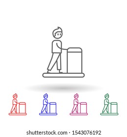 Rehabilitation, physiotherapy, man multi color icon. Simple thin line, outline vector of physiotherapy icons for ui and ux, website or mobile application