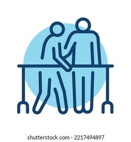 Rehabilitation sign сolor line icon. Physiotherapy. Pictogram for web page.