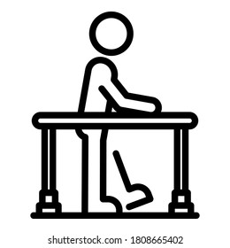 Rehabilitation walking icon. Outline rehabilitation walking vector icon for web design isolated on white background