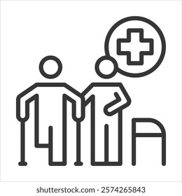 Rehabilitative Practices Icon Vector Illustration Outline