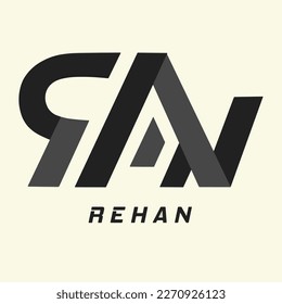 rehan logo editorial poligon style 