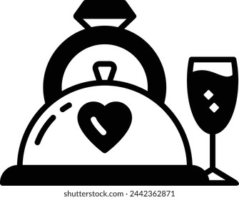 rehearsal dinner or meal concept,  pre-wedding ceremony married-to-be couple vector icon design, Muslim marriage Symbol, Islamic wedding customs Sign, Indian subcontinent matrimony stock illustration