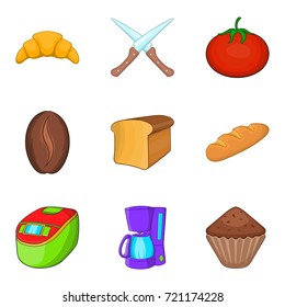 Reheat icons set. Cartoon set of 9 reheat vector icons for web isolated on white background