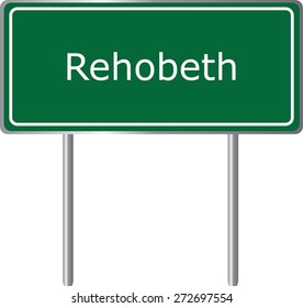 Rehobeth, Alabama, road sign green vector illustration, road table, USA city