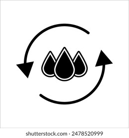 rehydrate icon, restore water balance line vector