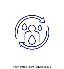 rehydrate line icon on white